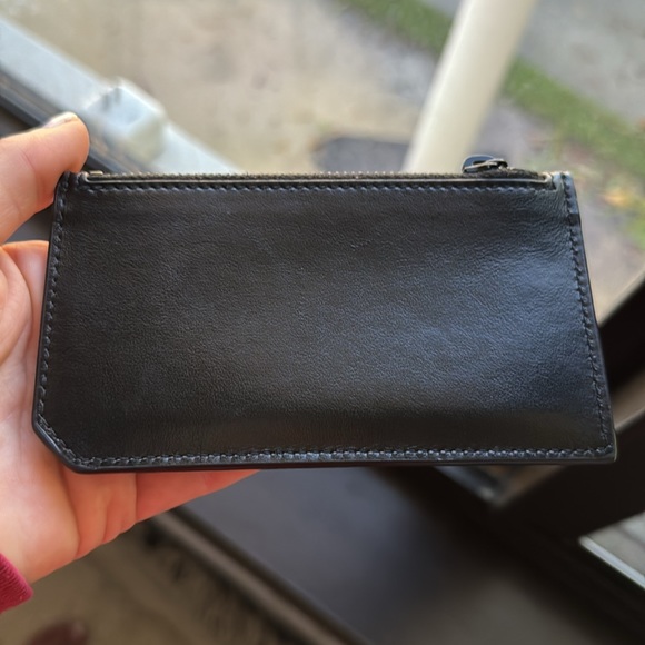 Saint Laurent Zip Card Case in black leather, purple logo, perfect condition! - Picture 7 of 17